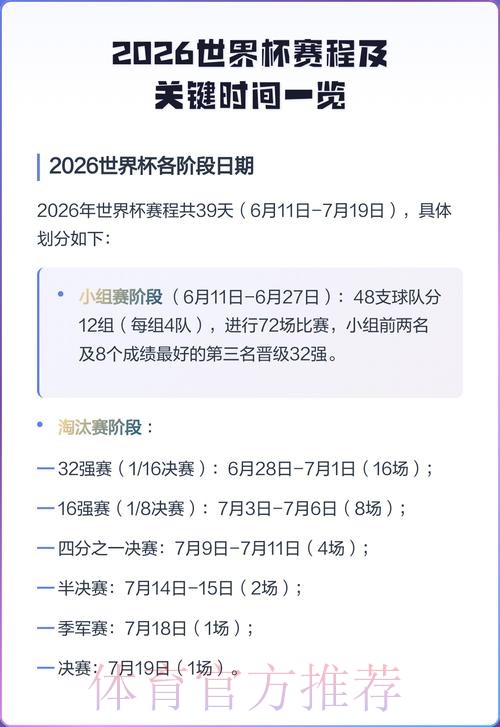 2026世界杯决赛具体时间揭晓 2026世界杯决赛具体时间揭晓